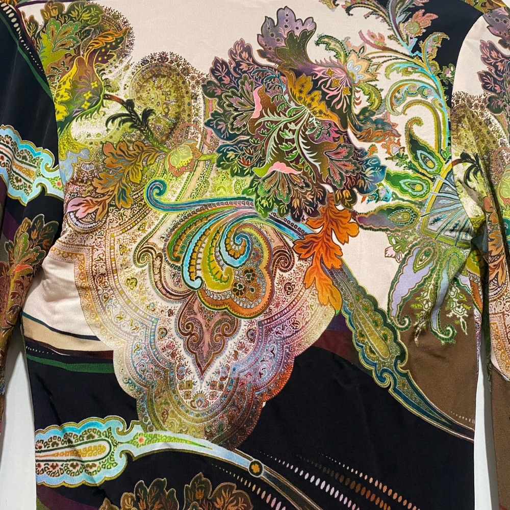 Sky Dress women’s large Mini multicolored floral cuff Bodycon long sleeves - Picture 14 of 14